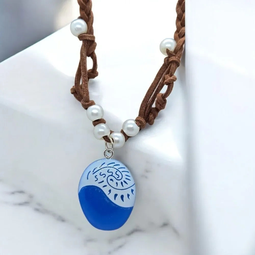 Moana Inspired Blue Seashell Necklace Ocean Core Disneybound Cosplay Costume New